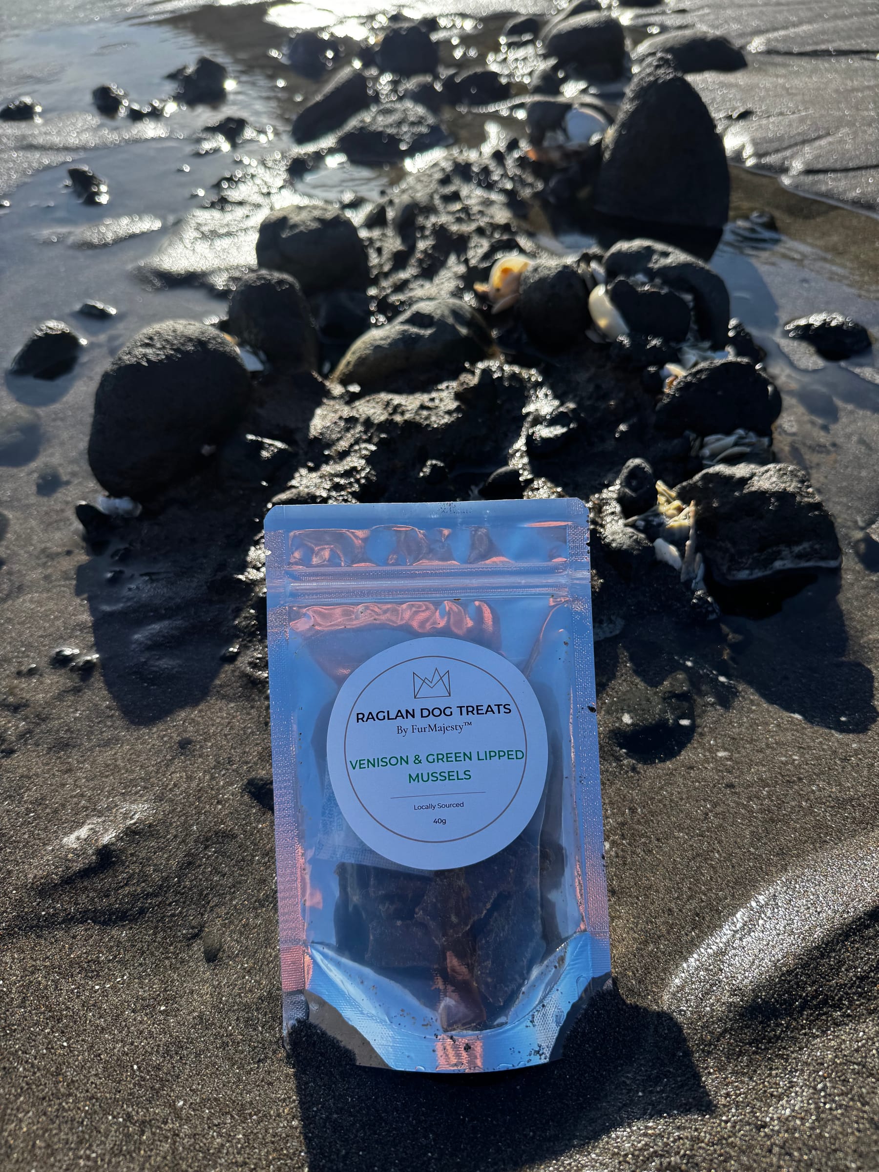 FurMajesty venison and green-lipped mussel air-dried dog treat from Raglan New Zealand